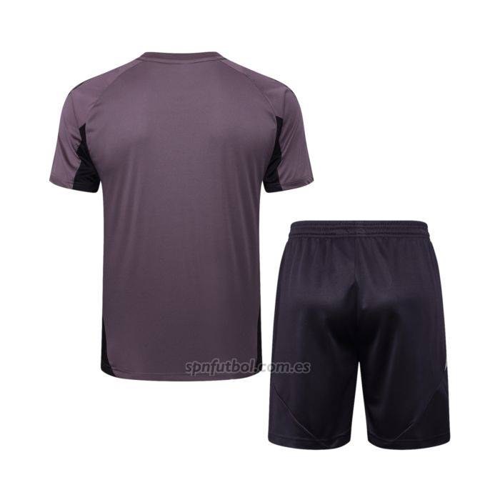 Chandal del Arsenal Manga Corta 2024-2025 Gris Purpura - Pantalon Corto